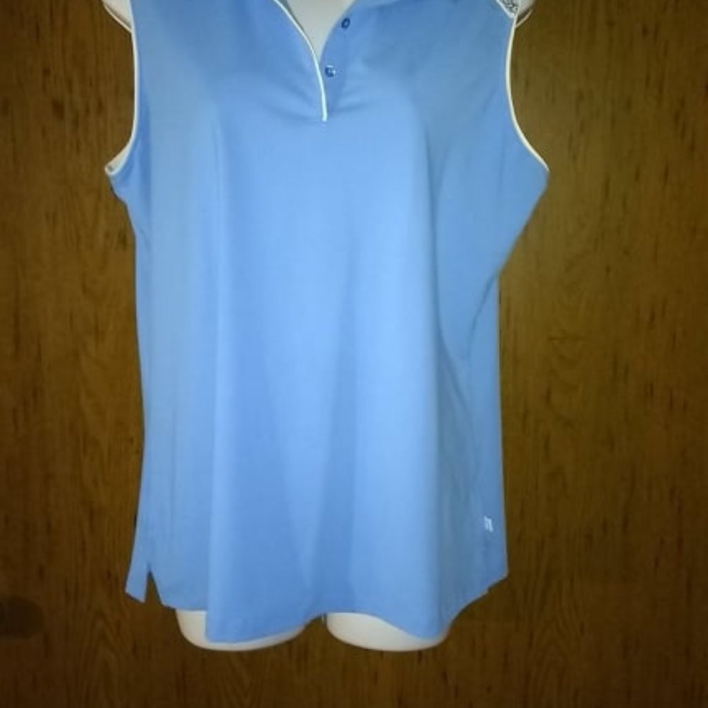 Womens Blue sleeveless Lady Hagen golf shirt L